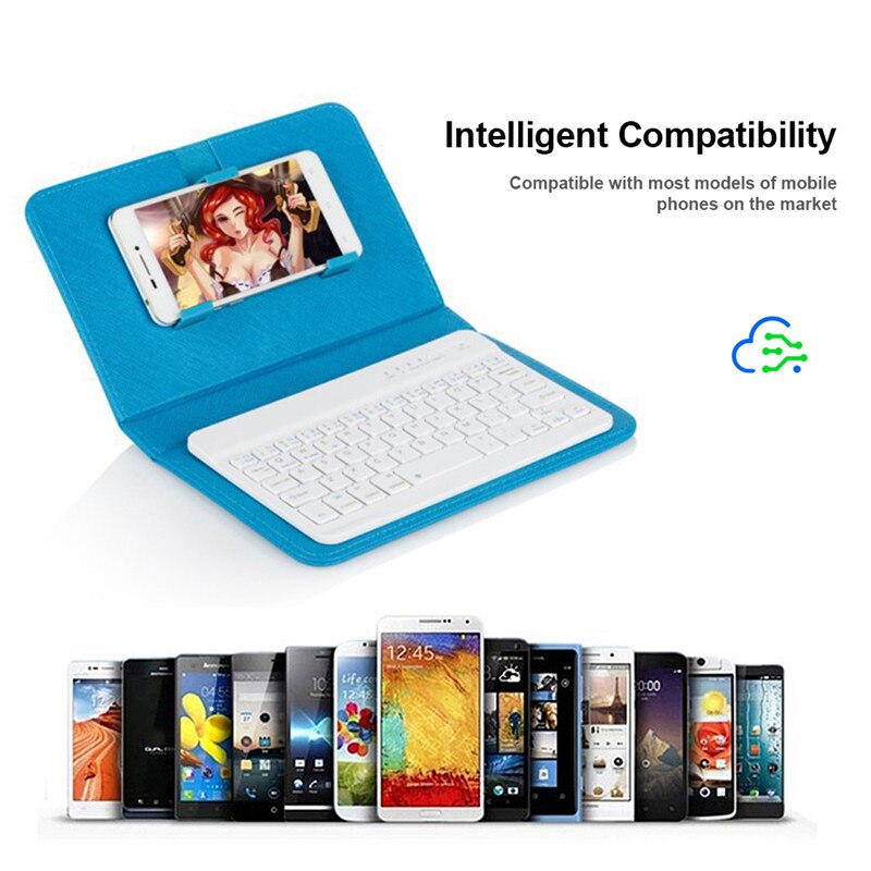 Portable Leather Phone Keyboard Case