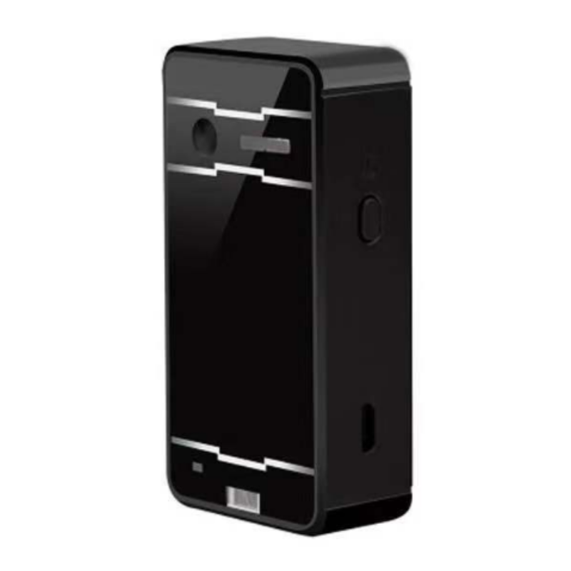 Black electronic device on a white background