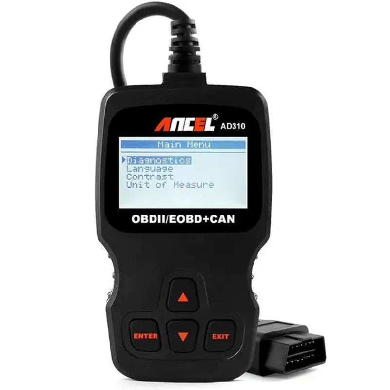 AnCEL AD310 diagnostic scanner with display on a white background