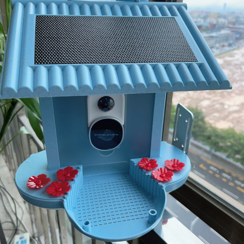 Intelligent Feeder, Wide Angle, AI Identify Birds, Voice intercom, night vision, solar rechargeable battery, Waterproof ratted