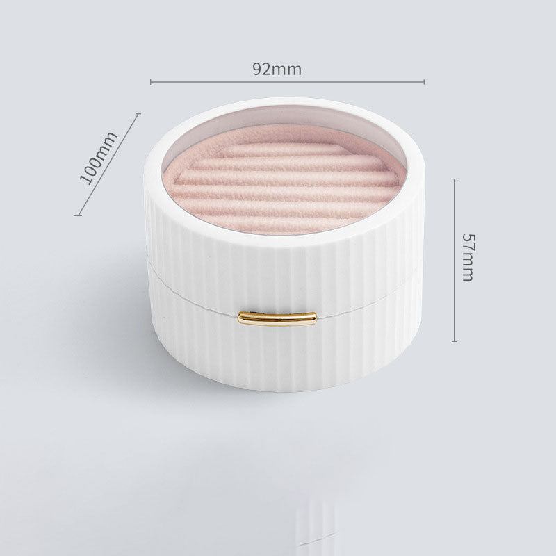 Portable Round Jewelry Storage Box