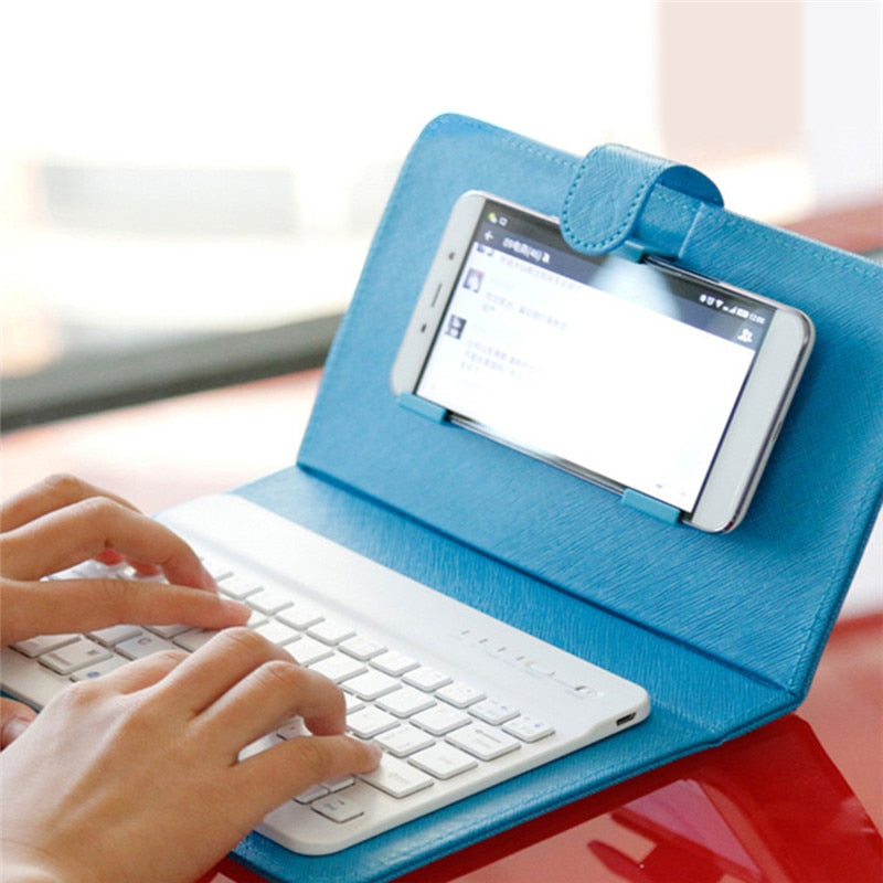 Portable Leather Phone Keyboard Case