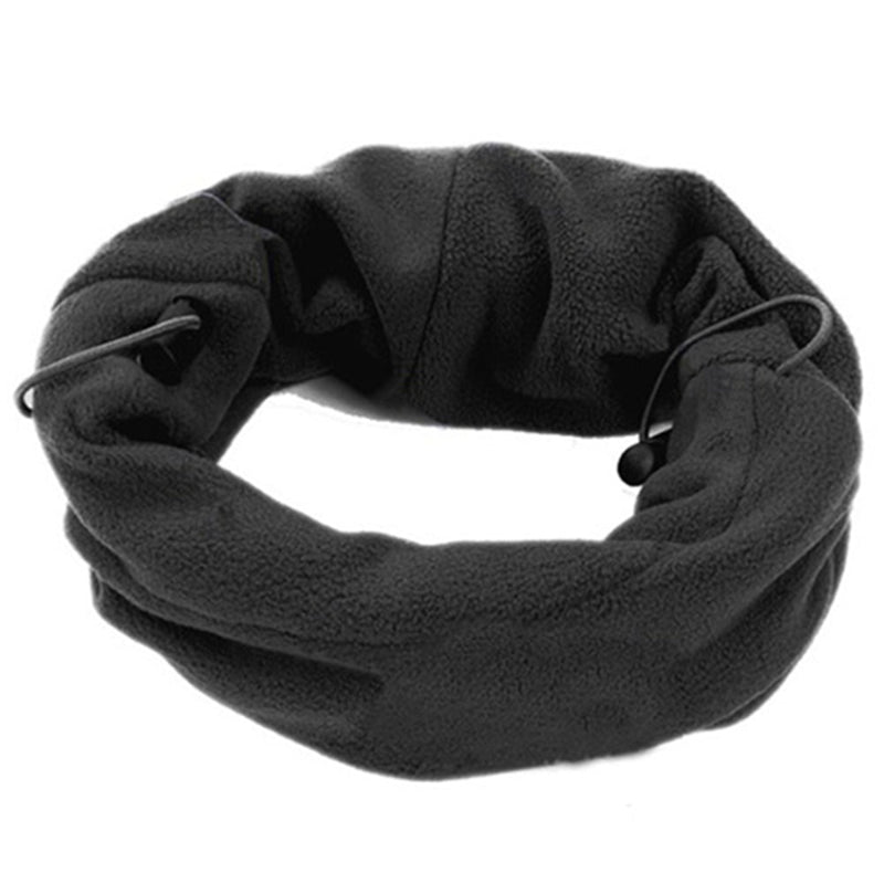 Black fleece neck gaiter on a white background
