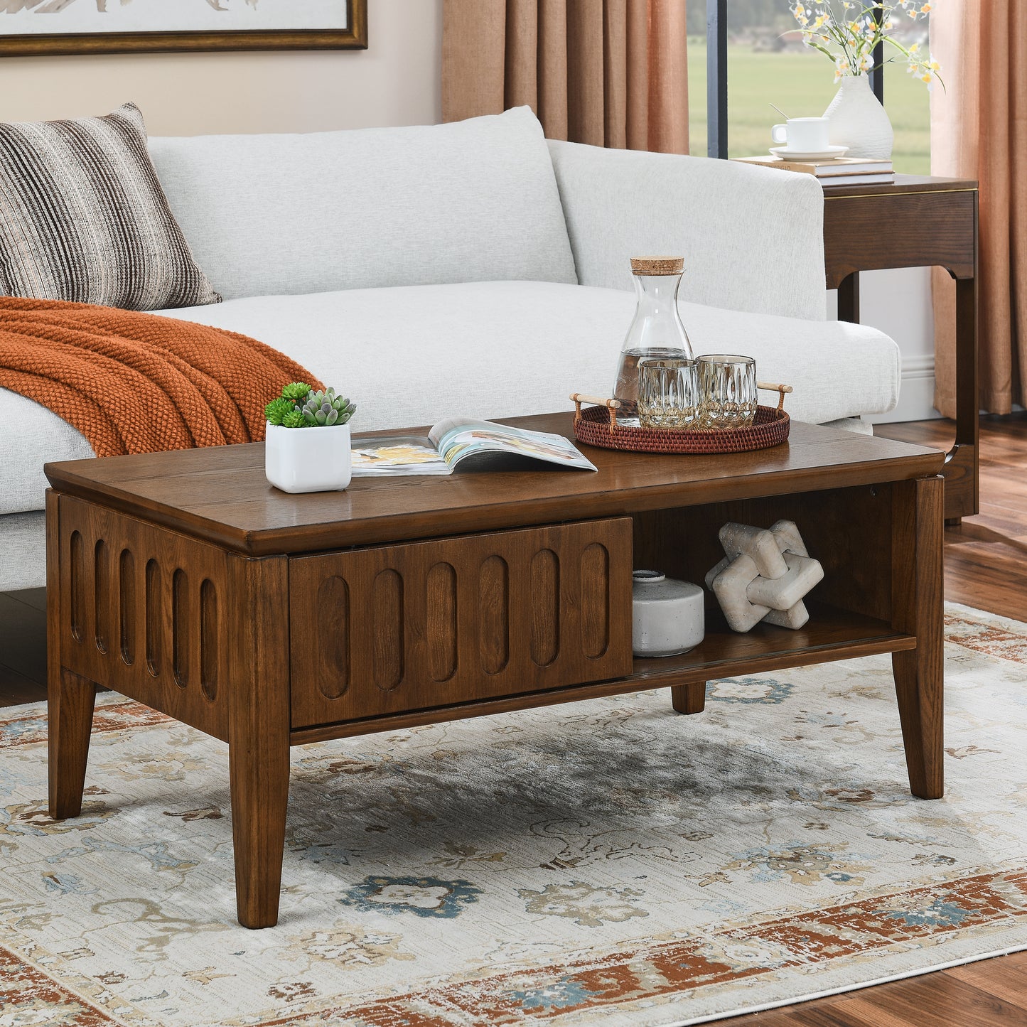 Early Century Style Flute Coffee Table