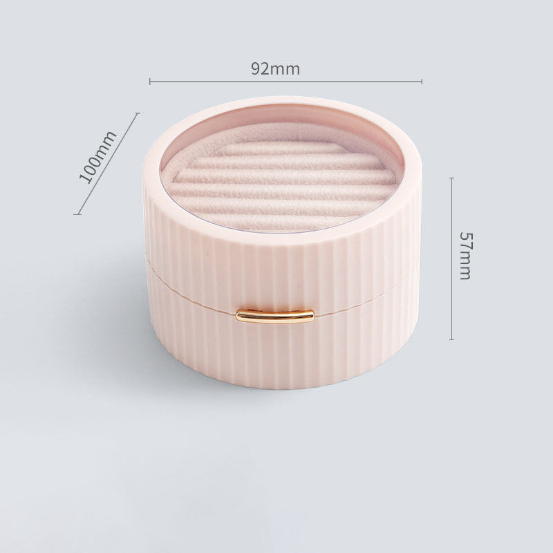 Portable Round Jewelry Storage Box