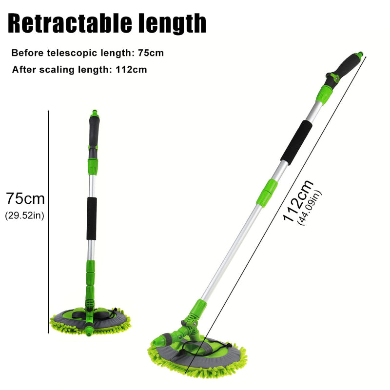 Telescopic cleaning tool with adjustable length on a white background