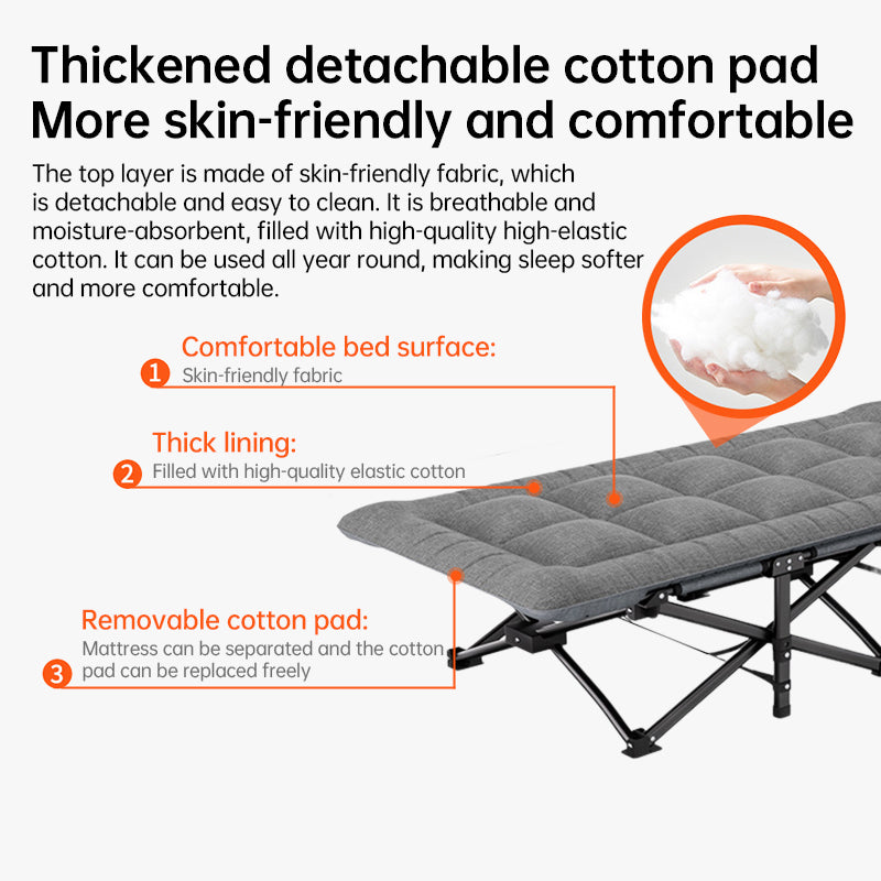 Outdoor Camping Bed, Foldable Camping Bed, Single Garden Siesta Bed, With Storage Bag, Lightweight