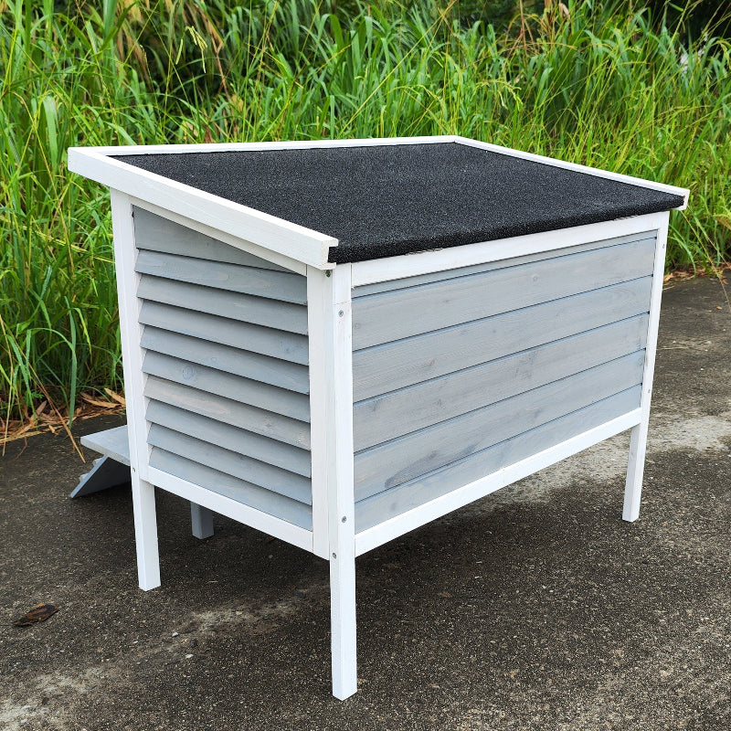 Outdoor Breathable Cat House for Outside Cats, Cat Shelter for Feral Cats with Escape Door, Porch Deck