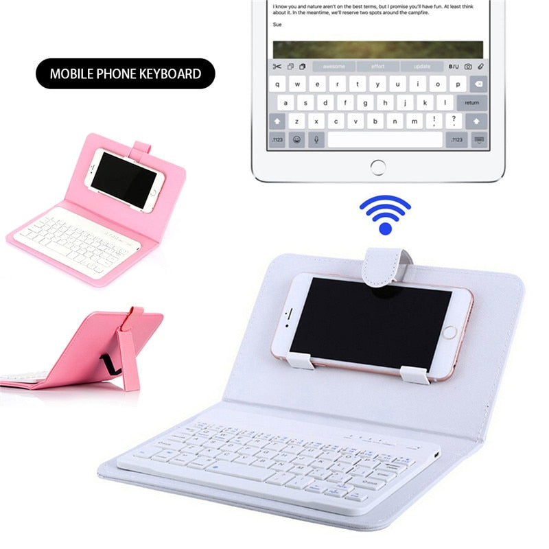 Portable Leather Phone Keyboard Case