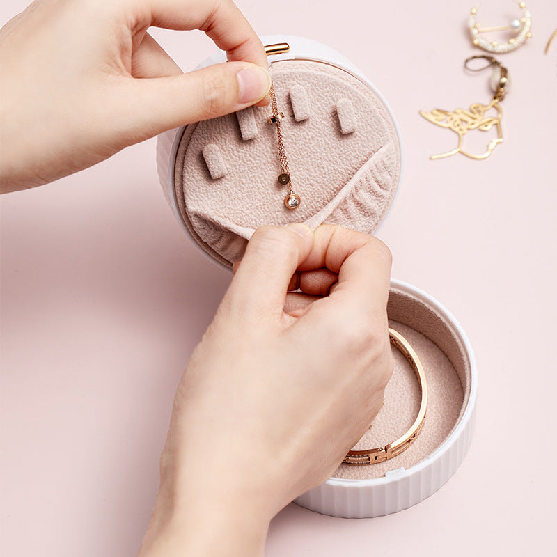 Portable Round Jewelry Storage Box
