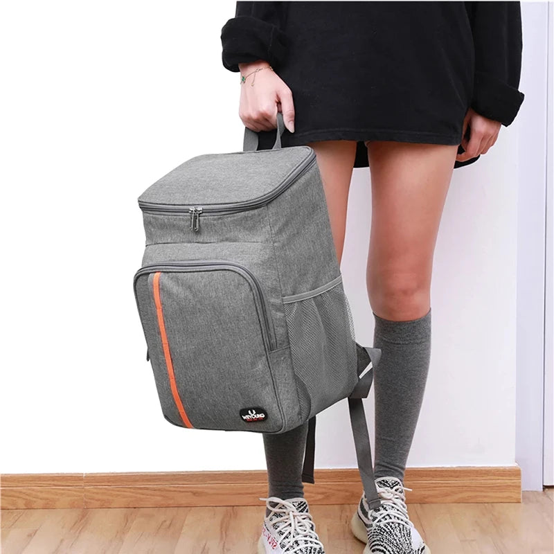 20L Large Capacity Double-Shoulder Lunch Backpack Leak Proof Insulated Bag Outdoor Picnic Bag Picnic Food Beverage Storage Bag