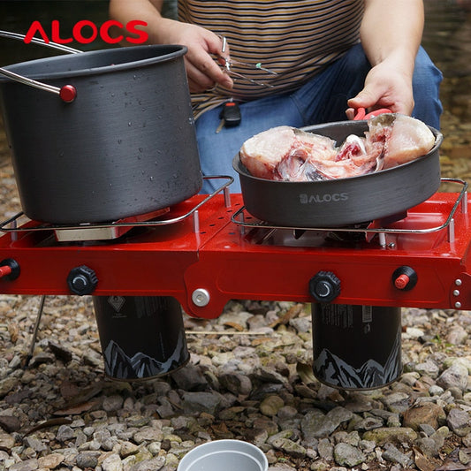 Compact Foldable Portable 3000W Camping Cooking Double Gas Stove Burner for Outdoor Backpacking Camping Furnace