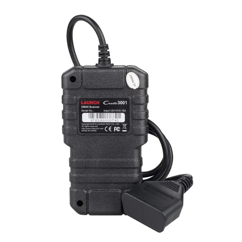 Black diagnostic tool with 'Launch' branding on a white background