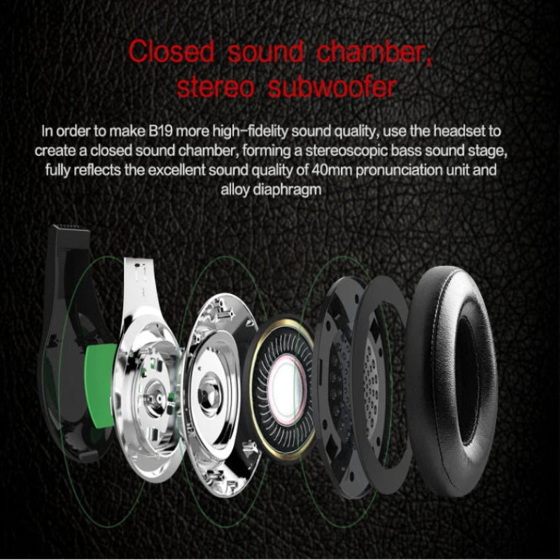 Diagram of a closed sound chamber stereo subwoofer with text explaining its features on a dark background.