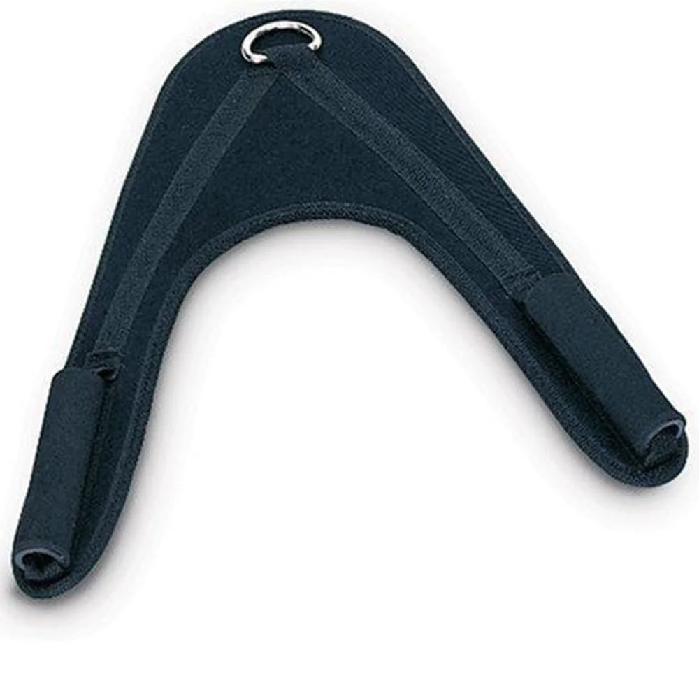 Navy blue shoulder strap on a white background