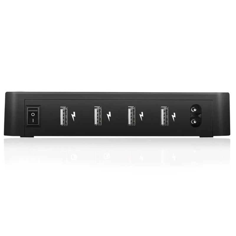 Black desk on a white background