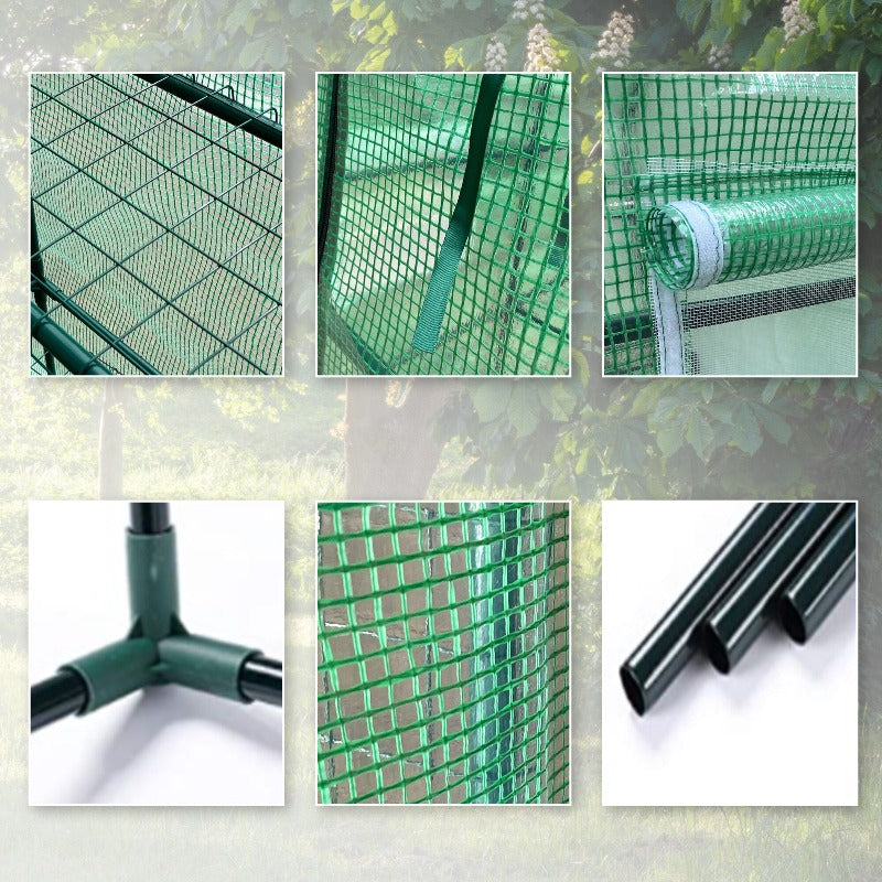 Green House Walk in Outdoor Plant Gardening Greenhouse 8 Shelves Window and Anchors Green[US-Stock]