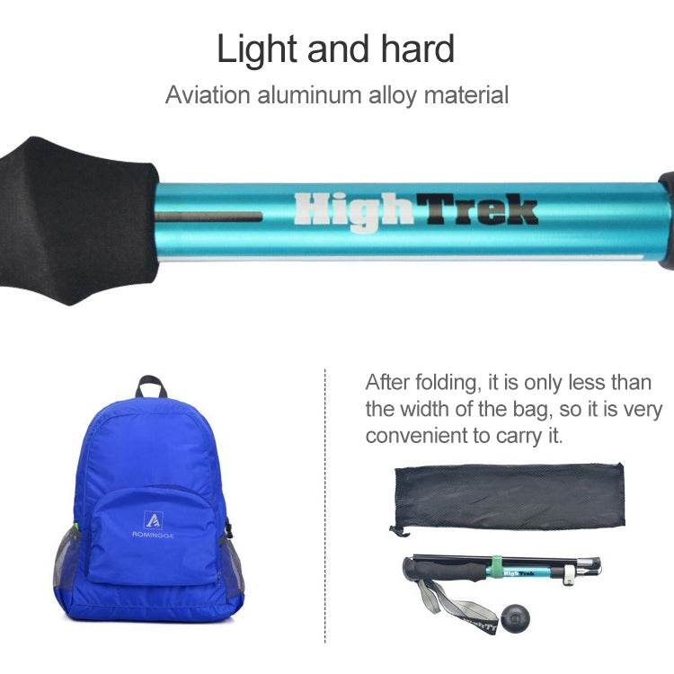 Outdoor Mountaineering Portable Foldable Ultra light Aluminium Alloy Alpenstocks Trekking Poles