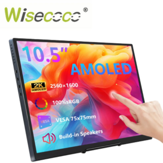 10.5-inch AMOLED display with colorful screen and Wisecoco branding