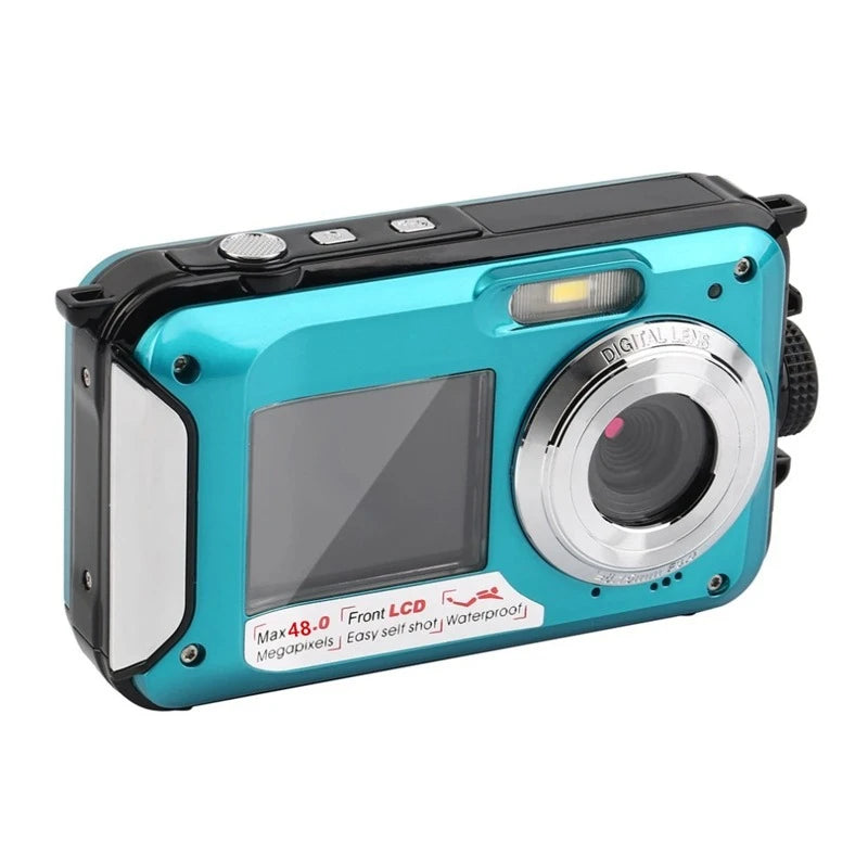 Underwater Camera Dual Screens HD 2.7K 48MP Digital Waterproof Anti-shake Outdoor Video Recorder Camera for Snorkeling Camping