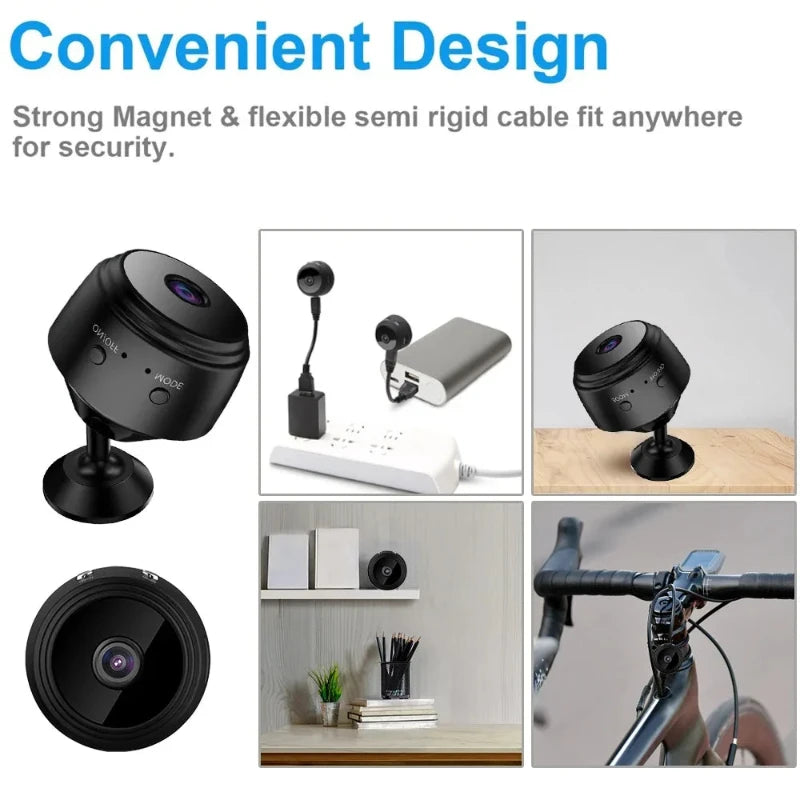 Magnet Mini Wireless Security Camera WiFi Mini Voice Cameras for Home Security Battery Operated Surveillance Camera