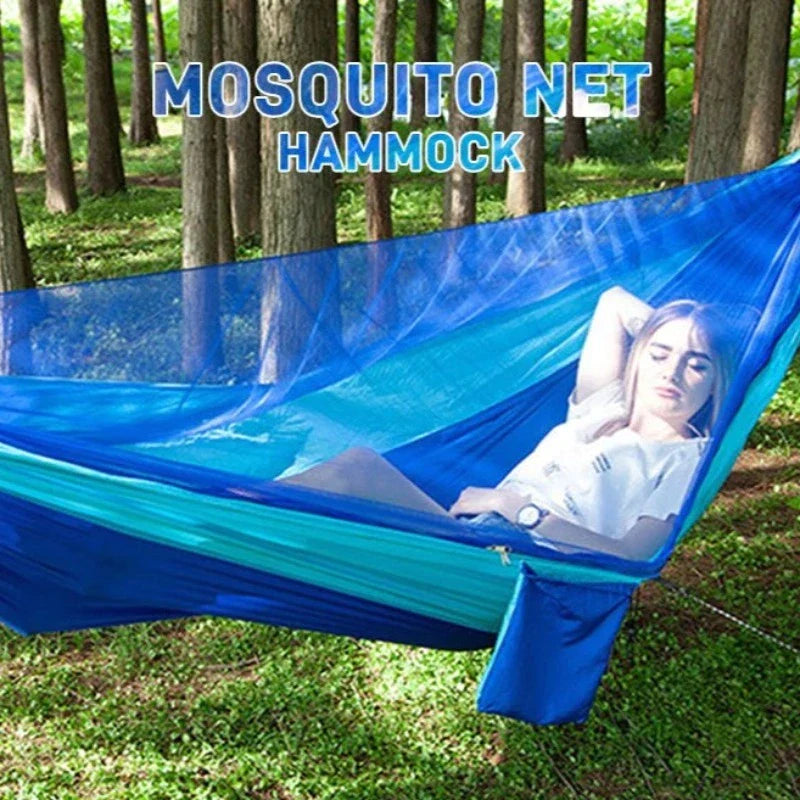 Lightweight Double Person Mosquito Net Hammock Easy Set Up With 2 Tree Straps Portable Hammock For Camping Travel Yard