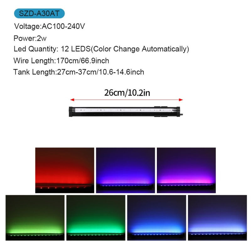 RGB LED Aquarium Light Fish Tank Submersible Light Aquatic Air Bubble Oxygenation Lamp EU US Plug Fish Tank Light