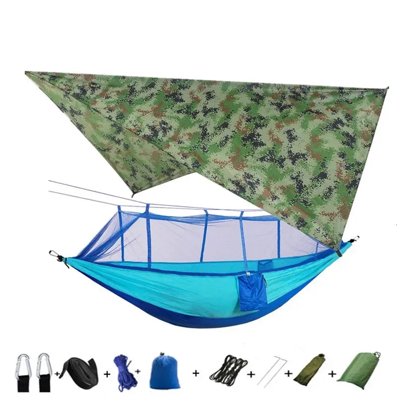#lightweighthammock #portablecampinggear #rainflytarp #waterproofhammock #mosquitonetprotection #210tnylonhammock #campingessentials #hammockcanopy #outdooradventuregear 