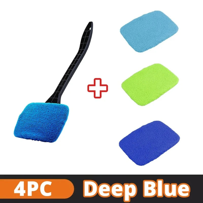 Car Window Cleaner Brush Kit Windshield Cleaning Wash Tool Inside Interior Auto Glass Wiper with Long Handle Car Accessories