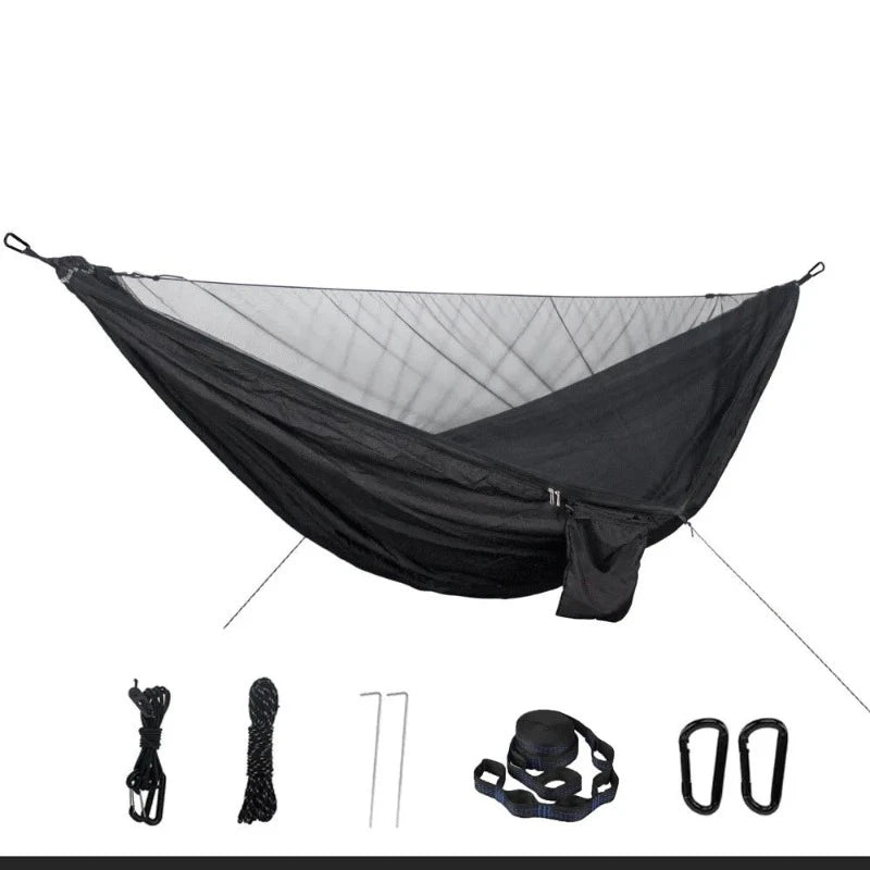 Lightweight Double Person Mosquito Net Hammock Easy Set Up With 2 Tree Straps Portable Hammock For Camping Travel Yard