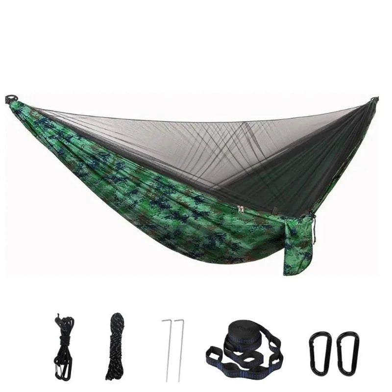 Lightweight Double Person Mosquito Net Hammock Easy Set Up With 2 Tree Straps Portable Hammock For Camping Travel Yard