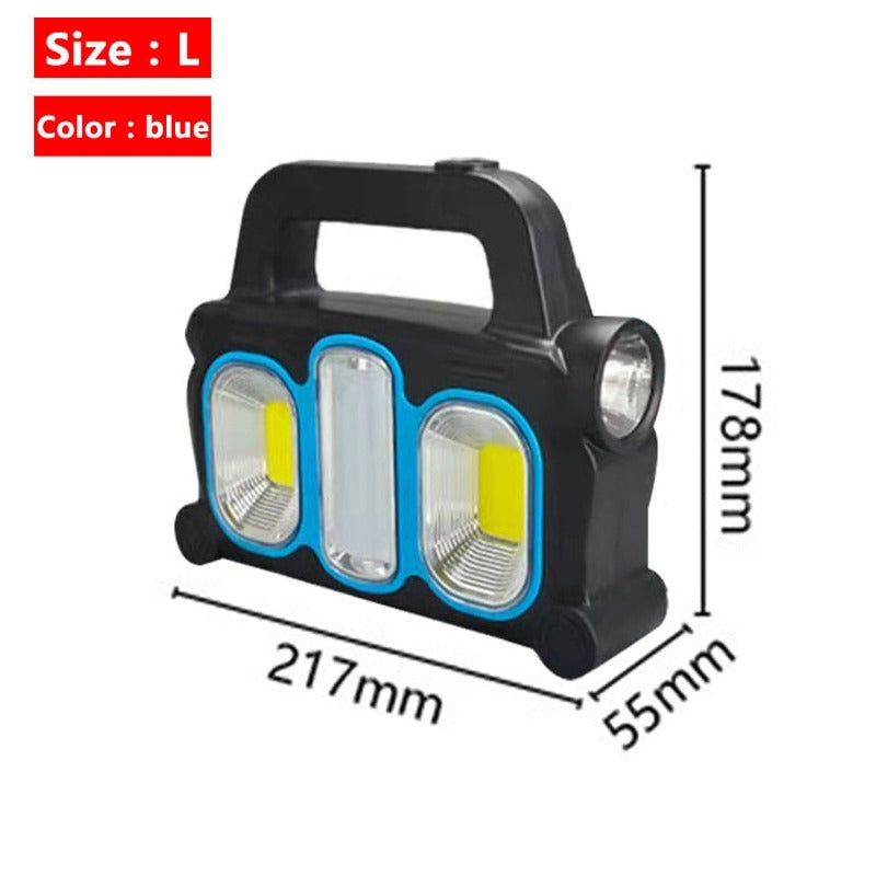 Rechargeable Flashlight Waterproof Working Light Portable Torch Powerful Lantern Solar USB Charging for Outdoor Camping Hiking