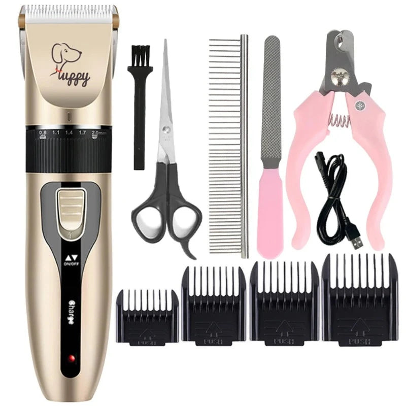 Dog Cat Clipper Hair Clippers Grooming Haircut Pet Shaver Full Set Pets Rechargeable Professional Cutter Shaver Cutting Machine