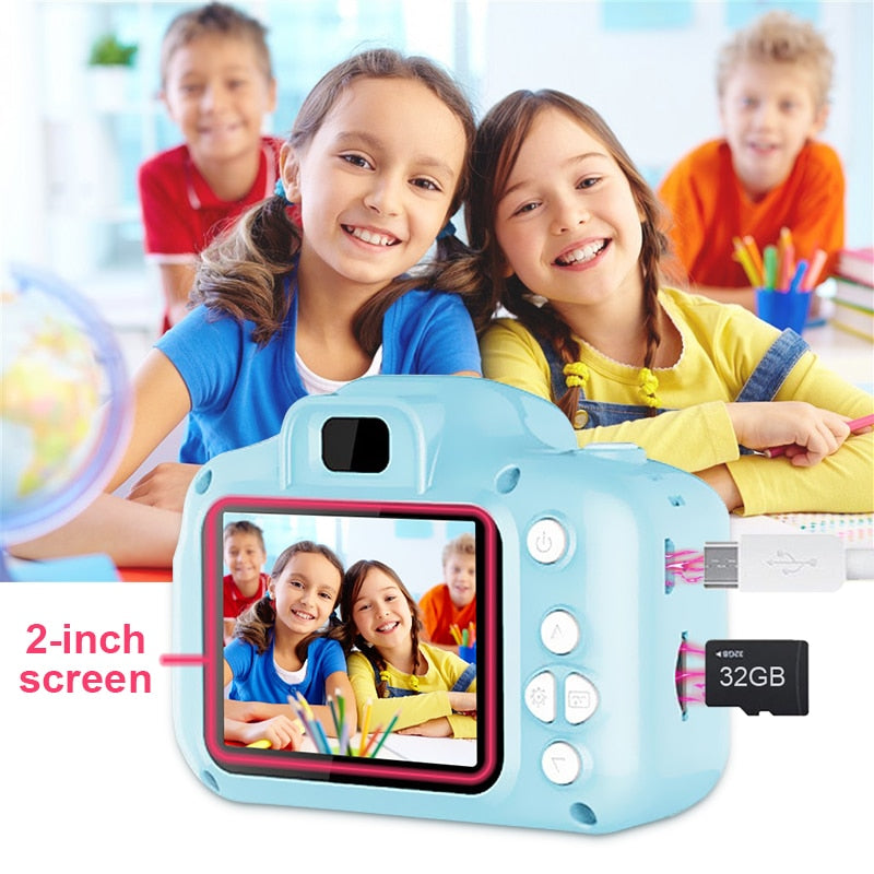 Mini Cartoon Kids Photo Camera 2 Inch HD Screen Children Digital Camera Video Recorder Camcorder Toys For Child Birthday Gift