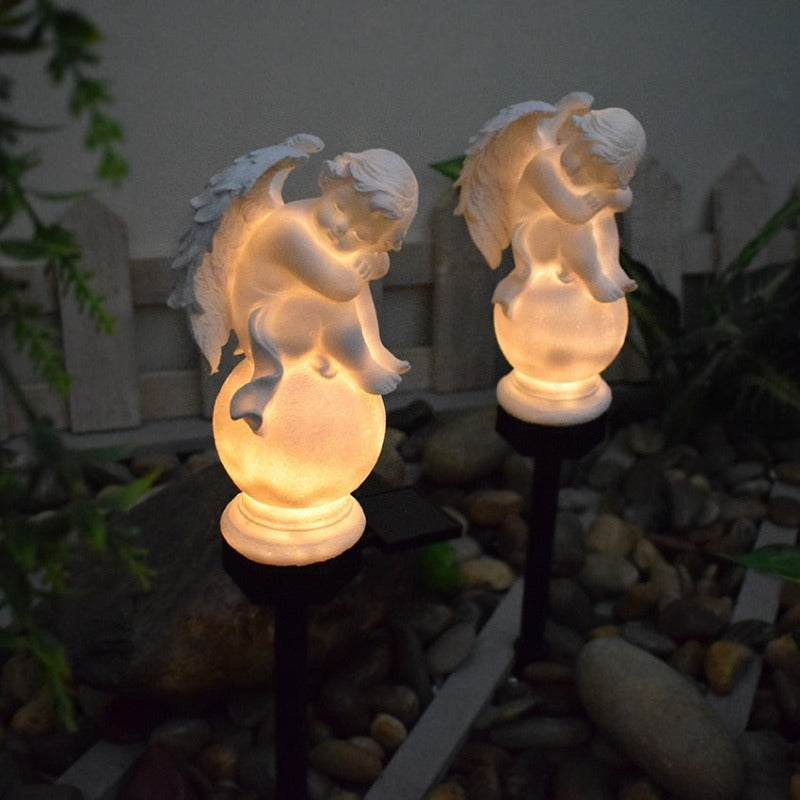 Solar Light Outdoor LED Waterproof Angel Figure Resin Lamp Garden Yard Memorial Lawn Decor Landscape Solar Lights Decorations