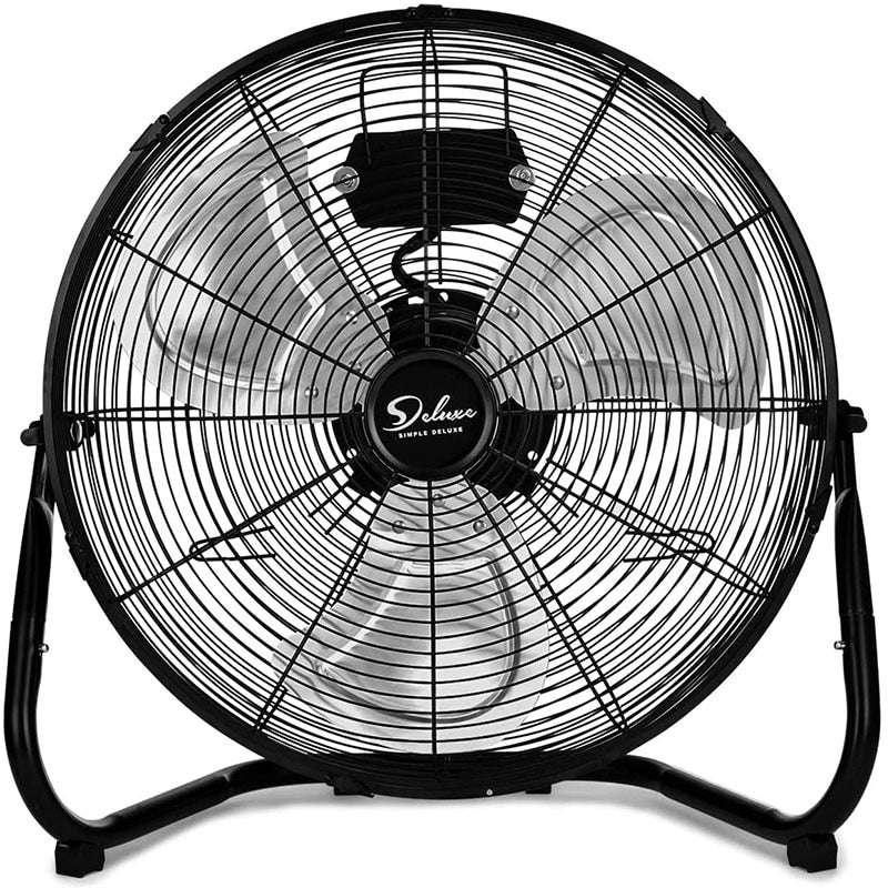 Simple Deluxe 12 Inch 3-Speed High Velocity Metal Industrial Floor Fans Quiet for Home, Residential, and Greenhouse Use