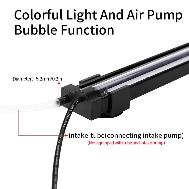 RGB LED Aquarium Light Fish Tank Submersible Light Aquatic Air Bubble Oxygenation Lamp EU US Plug Fish Tank Light