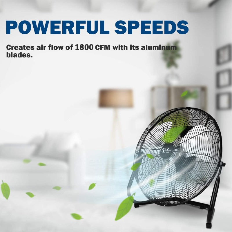 Simple Deluxe 12 Inch 3-Speed High Velocity Metal Industrial Floor Fans Quiet for Home, Residential, and Greenhouse Use