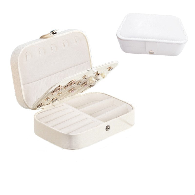 Korean Version Simple Style Portable Jewelry Storage Box High-end Exquisite Large Capacity Travel Jewelry Bag