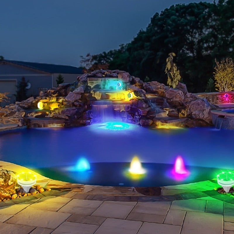 Solar LED Pool Light RGB Color Changing Underwater Solar Wall Lamp Waterproof Decoration Lights for Pond Fountain Aquarium Patio