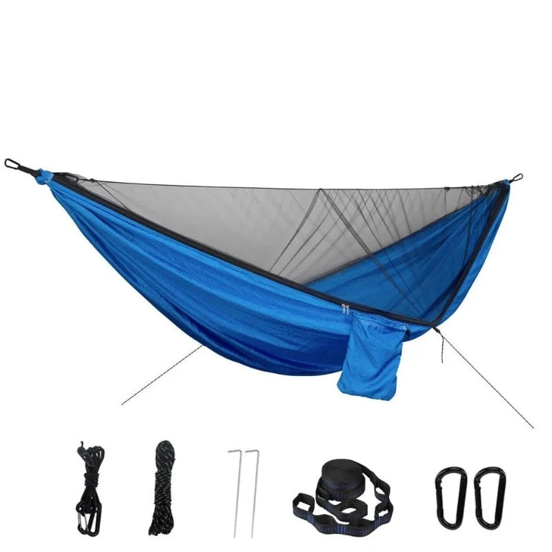 Lightweight Double Person Mosquito Net Hammock Easy Set Up With 2 Tree Straps Portable Hammock For Camping Travel Yard