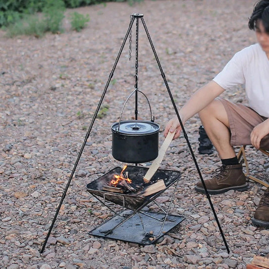 Camping Bonfire Tripod Portable Triangle Support Aluminum Alloy 530g/300g For Hanging Pot Picnic Cooking Camping Accsesorios