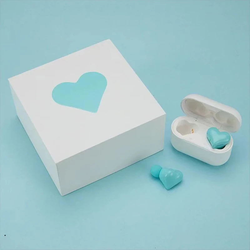 Bluetooth Wireless Heart Shaped Earphones woman Earphone High Quality Heart Ear-buds Girl Gift