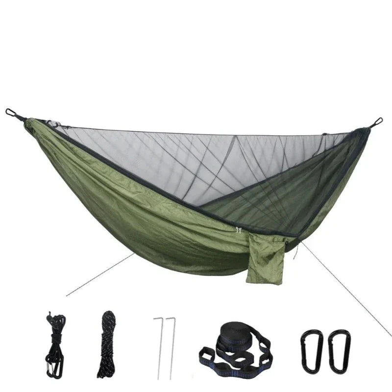 Lightweight Double Person Mosquito Net Hammock Easy Set Up With 2 Tree Straps Portable Hammock For Camping Travel Yard