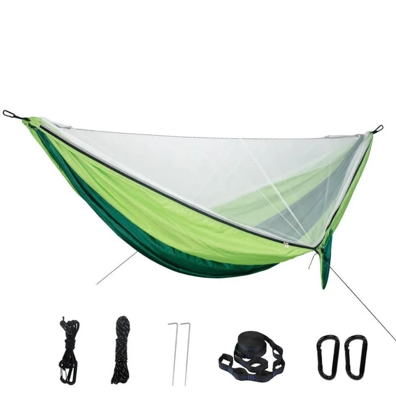 Lightweight Double Person Mosquito Net Hammock Easy Set Up With 2 Tree Straps Portable Hammock For Camping Travel Yard