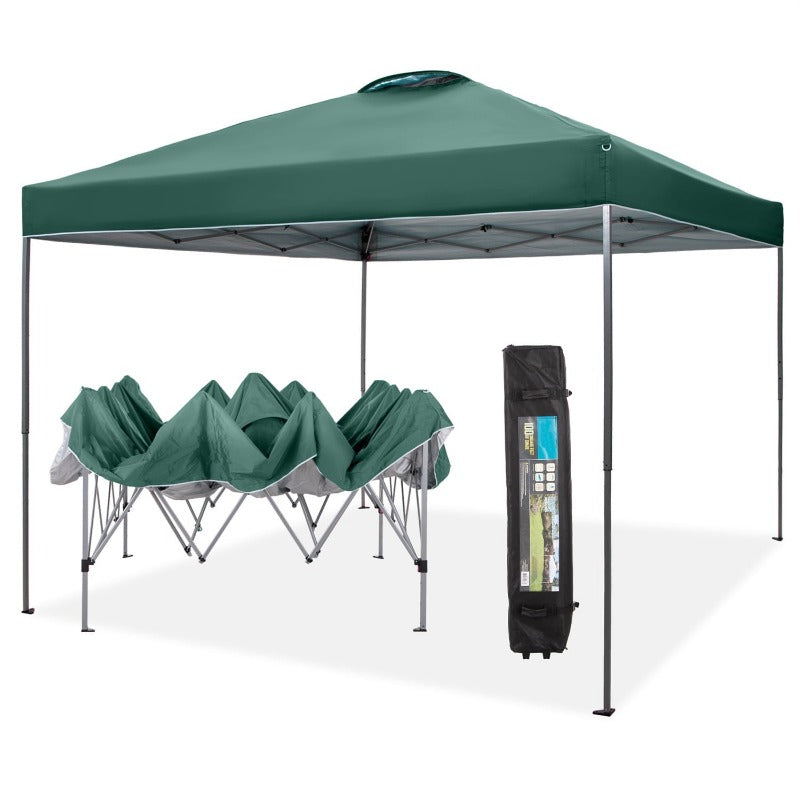 Pop-up Canopy Tent Straight Legs Instant Canopy for Outside with Wheeled Bag - White,freight free