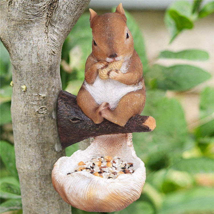 Cute Squirrel Bird Feeder For Garden