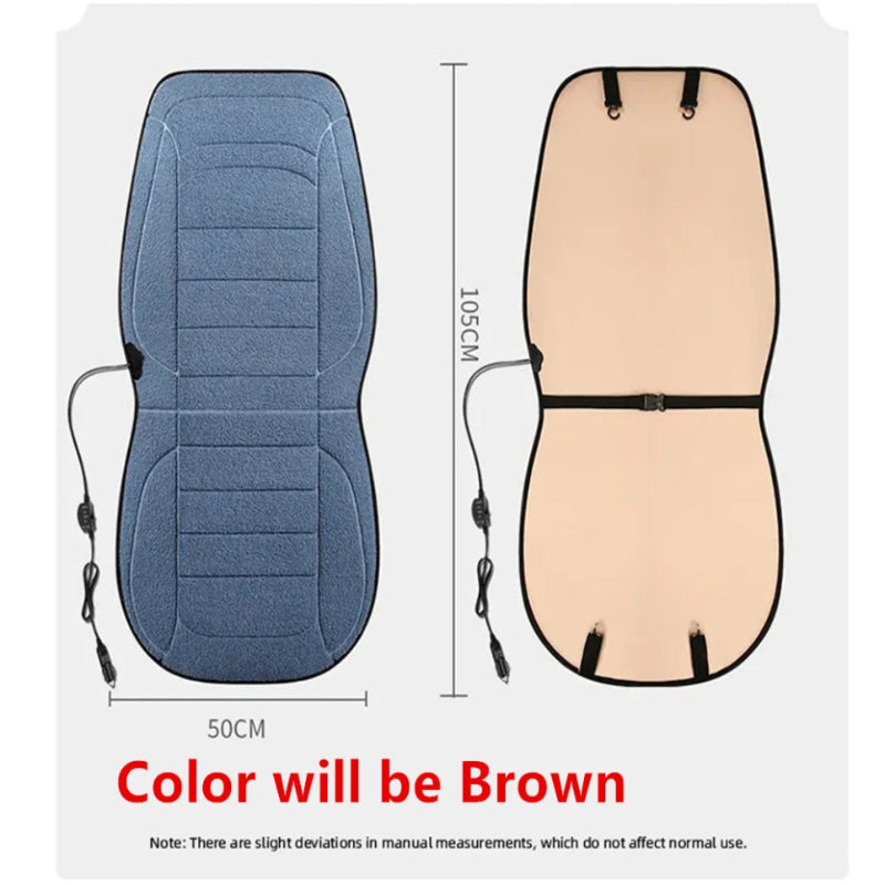 Car seat cover with dimensions and color indication on a white background
