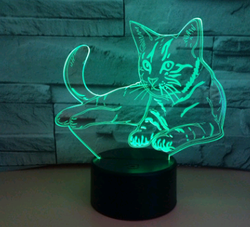 3D Touch Cat LED Light Table Lamp