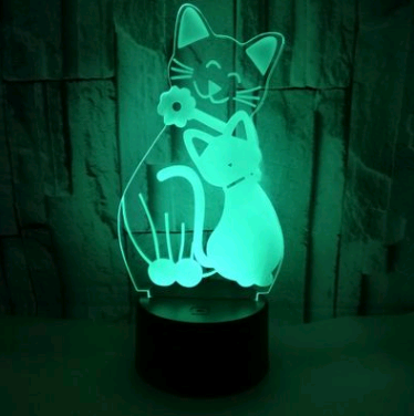 3D Touch Cat LED Light Table Lamp